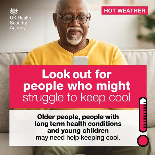 Hot weather old health young social graphic