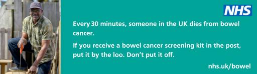 Bowel cancer email signatures middle age woman
