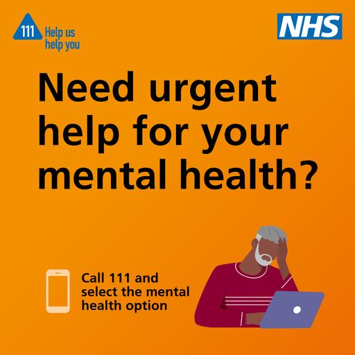 111 Mental health option Twitter orange ethnic old man