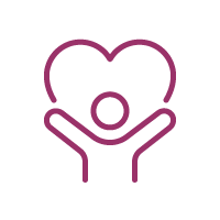 Icon: Outline of person holding heart shape