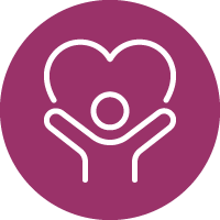 Icon: Outline of person holding heart shape