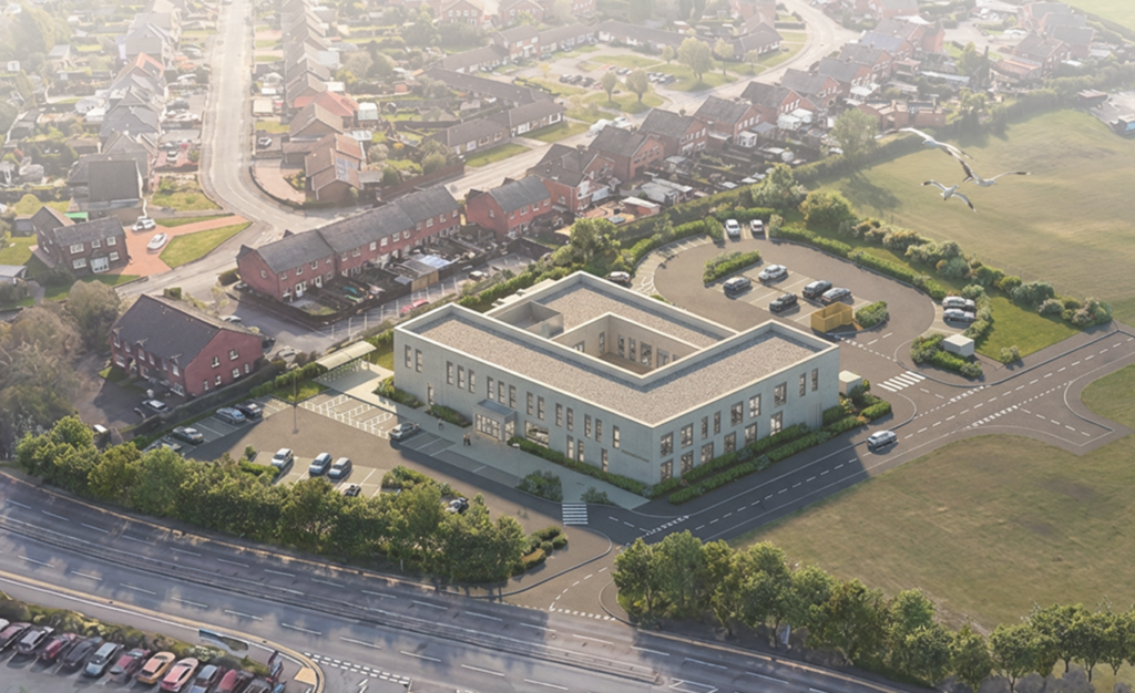 A 3D image of what the new Health centre site could look like when built